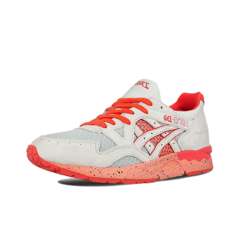 Asics Gel-Lyte V Anti-Slip Wear-Resistant Low-Top Casual Shoes Men's White Orange Orange-2