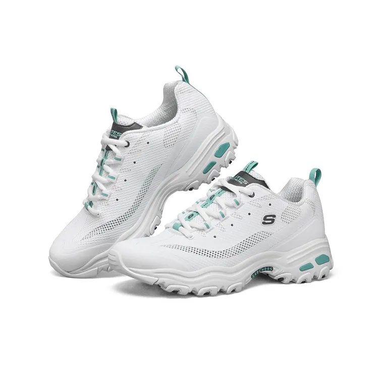 Skechers D Lites 1.0 Low Running Shoes White/Green-2