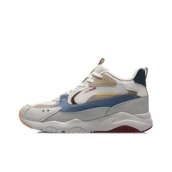 LiNing Defender LN Cushioned Slip Resistant Coverage Warm Low Top Sports Casual Shoes Gray Blue Fleece Lined