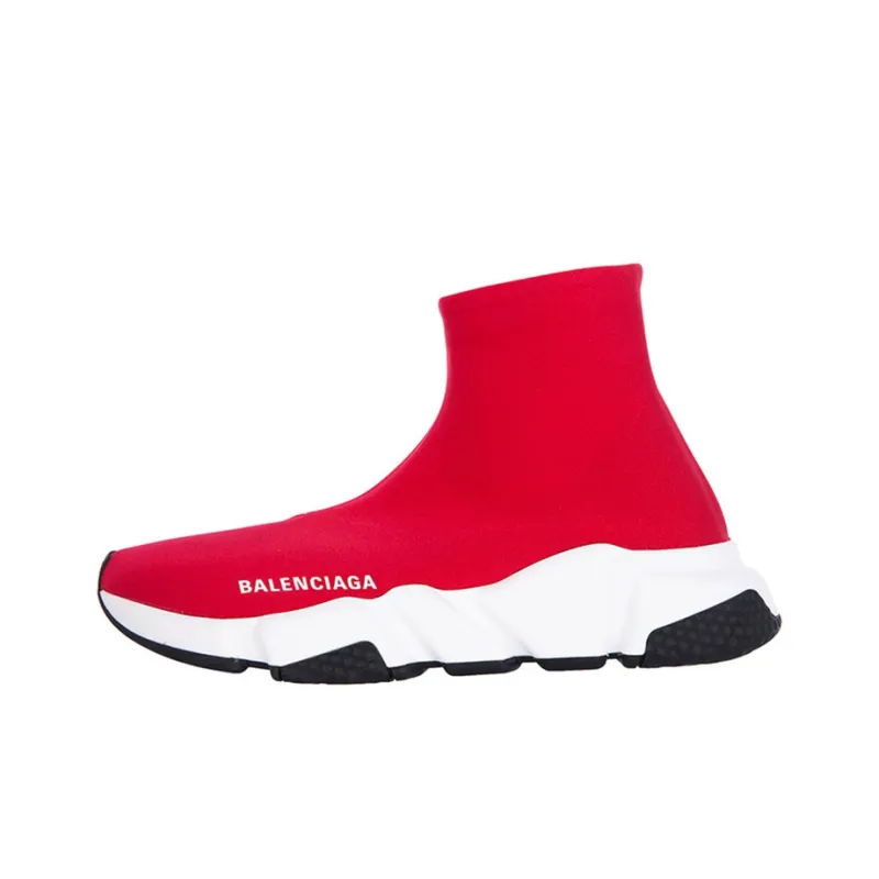 Balenciaga Speed Logo Sports Shoes Red Women's-0