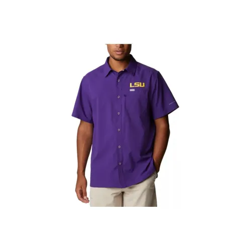 Columbia PFG Slack Tide Shirts Men Purple