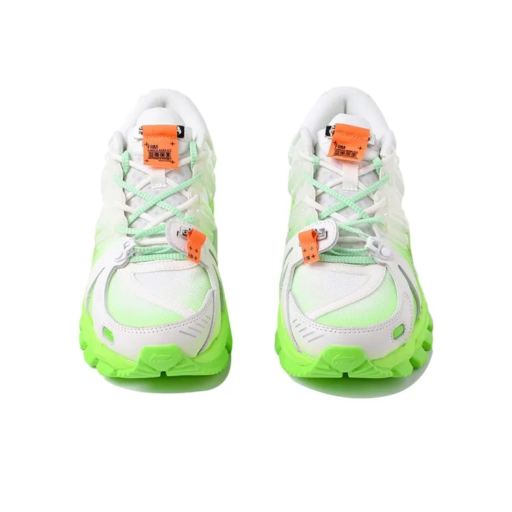 LiNing Cushioned Anti Slip Wear Resistant Breathable Lightweight Low Top Sports Casual Shoes Women's White Green-2
