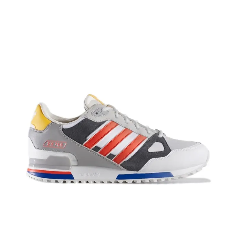 Adidas Originals ZX 750 Wear-Resistant Low-Top Casual Shoes Unisex Gray Red Black-1