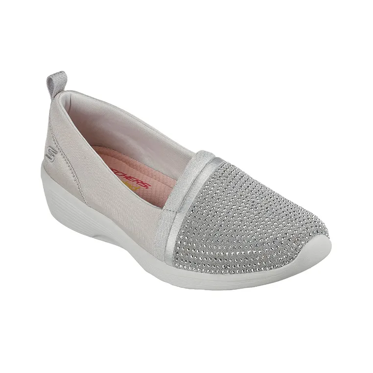 Skechers Arya Breathable Low-Top Casual Shoes Women's Silver Gray-2