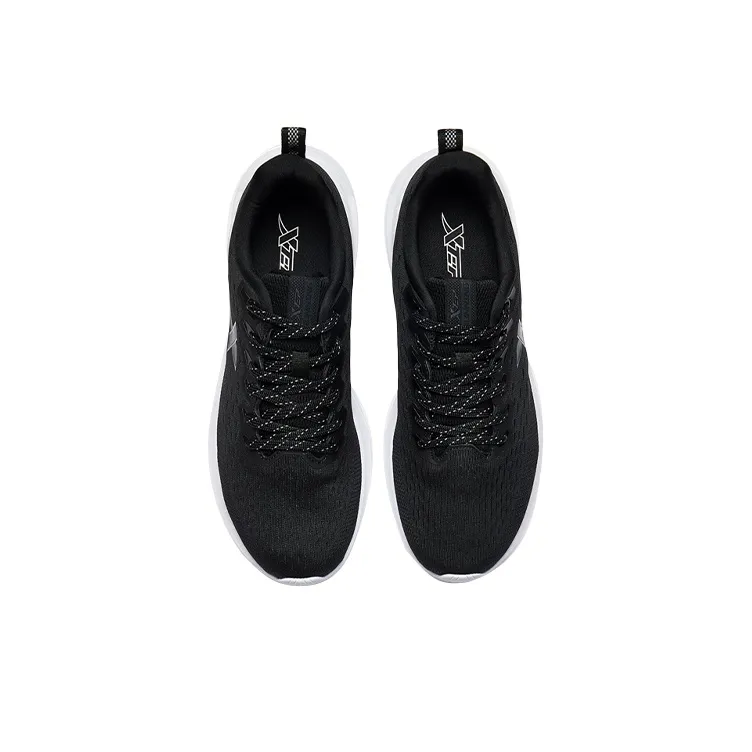 XTEP Breathable Mesh Comfortable Athletic Shoes Cushioned Slip Resistant Low Top Running Shoes Men's Black-1
