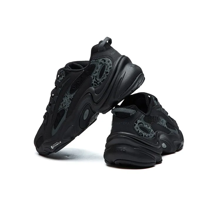 FILA Low Top Running Shoes Leopard Print For Black/Green Women's-3