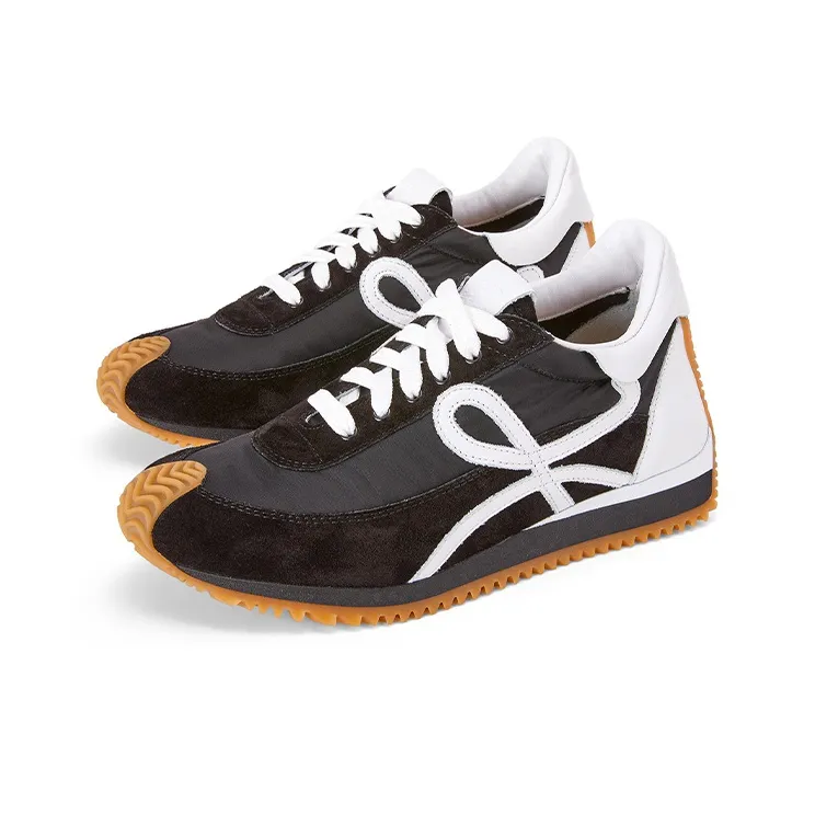 LOEWE Flow Runner Anti Slip Wear Resistant Low Top Casual Shoes Women's Black White-1