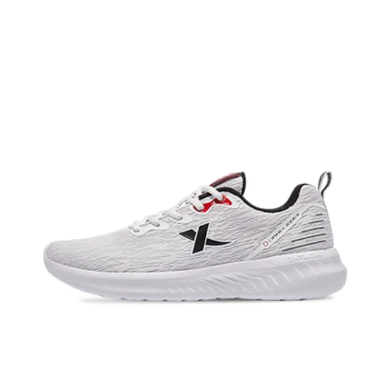 XTEP Shock Absorbing Non Slip Waterproof Breathable And Lightweight Low Top Casual Shoes Men's White Black-0