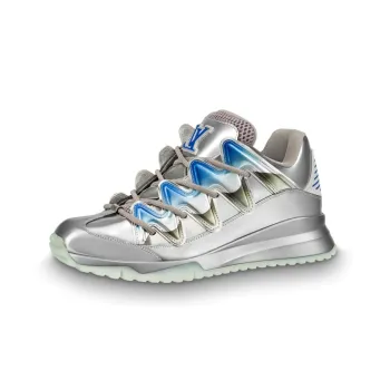LOUIS VUITTON Zig Zag Non slip Lightweight Low Top Casual Shoes Men's Bright Silver
