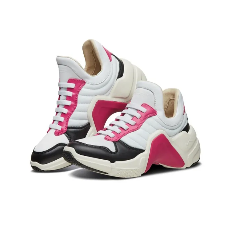 Skechers Block Neo Cushioning Abrasion Resistant Support Low Top Casual Shoes Women's White Pink-2
