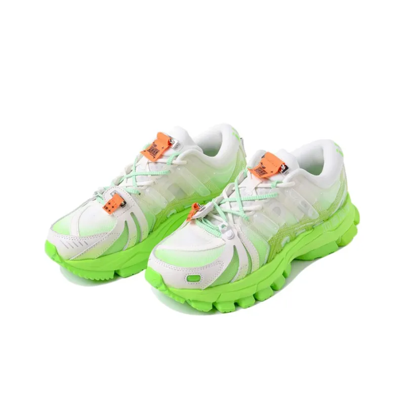 LiNing Cushioned Anti Slip Wear Resistant Breathable Lightweight Low Top Sports Casual Shoes Women's White Green-1
