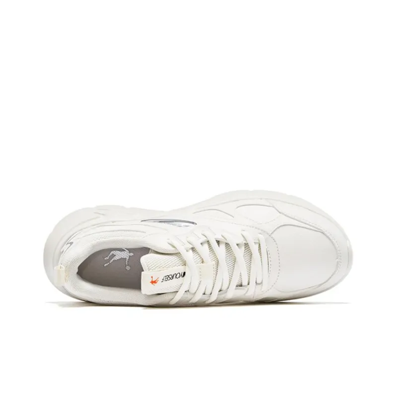 QIAODAN Cushioning Breathable Low Top Running Shoes Men's White-3