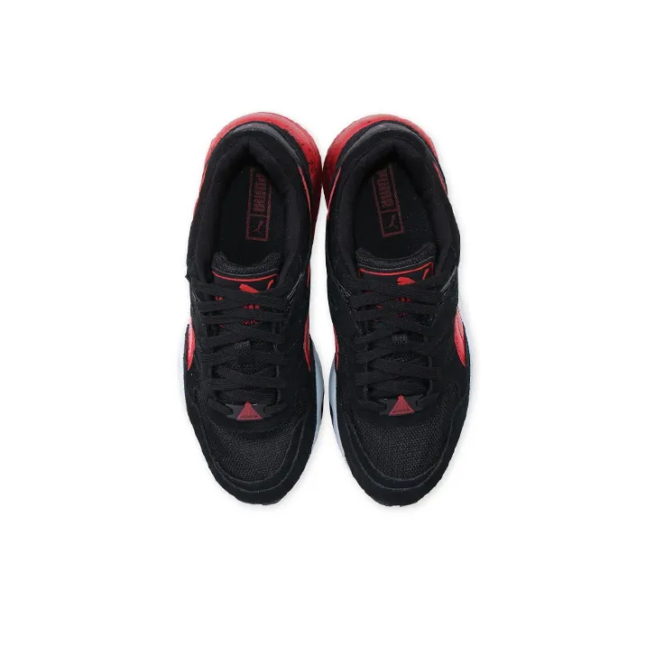 PUMA R698 Block Low Top Running Shoes Black/Red-3