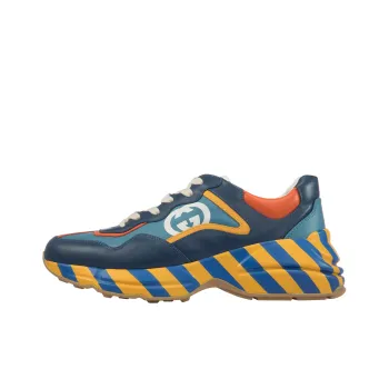 GUCCI Rhyton Cushioned Anti-Slip And Wear-Resistant Lightweight Low-Top Casual Shoes Men's Yellow