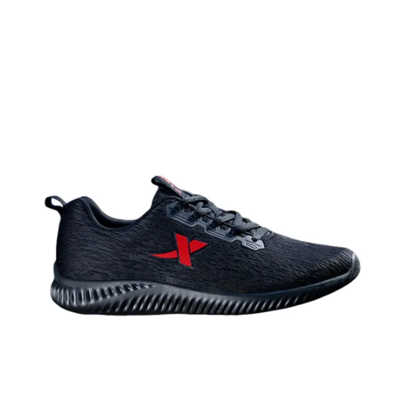 XTEP Cushioned Anti Slip And Wear Resistant Lightweight Low Top Casual Shoes Men's Black Red-1