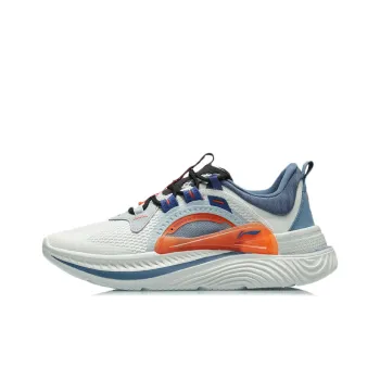 LiNing Spark Cushioning Anti Slip Wear Resistant Breathable Lightweight Coverage Low Top Sports Casual Shoes White Blue