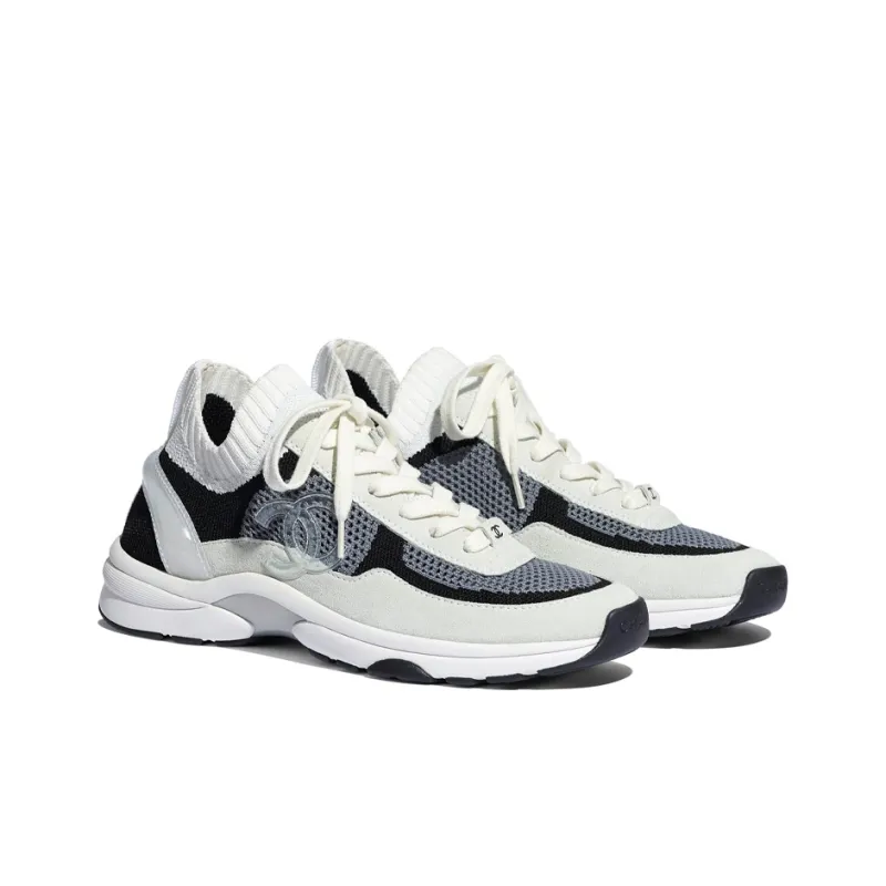 CHANEL Low Top Trainer Cc Black Ivory Women's-2