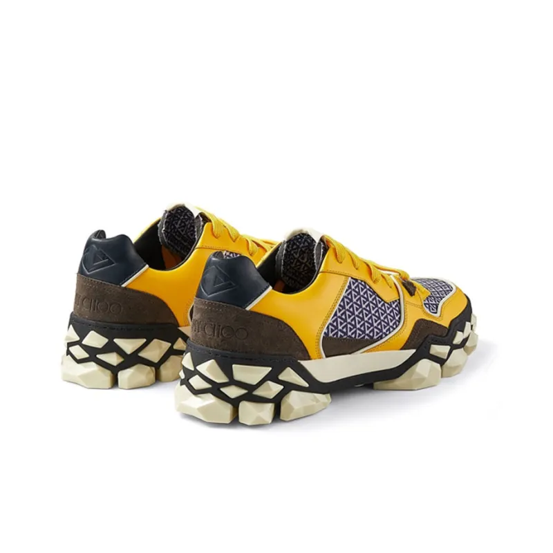 Jimmy Choo Diamond Casual Shoes Men Low-Top Yellow/Blue-3