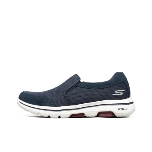 Skechers Go Walk 5 Casual Shoes Men Low-Top Navy/Wine Red