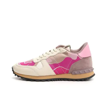 Valentino Anti Slip Wear Resistant Low Top Sports Casual Shoes Women's Fuchsia Red Pink