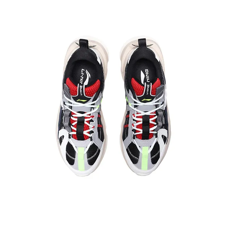 LiNing M1 Shock Absorbers Slip Resistant, Abrasion Resistant, Breathable Low Top Sports Casual Shoes Men's Black White-3