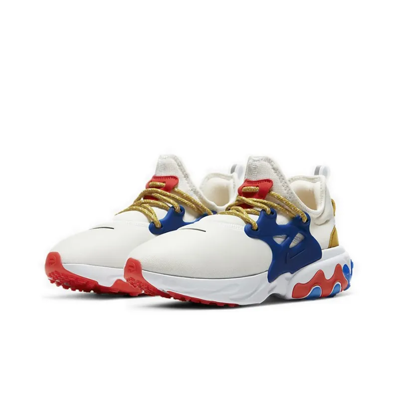 Nike React Presto Low Top Casual Shoes GS White Blue Yellow-2