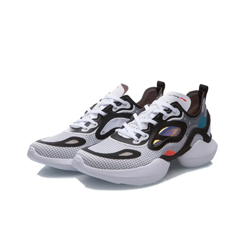 LiNing Comet Cushioned Slip Resistant Low Top Sports Casual Shoes Men's Black White-2