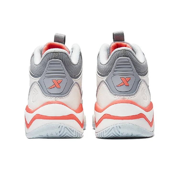 XTEP Anti Slip Wear Resistant High Top Sports Casual Shoes Women's White Gray-3