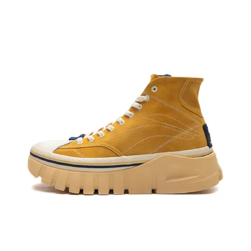 LiNing Wave Casual Shoes Women's High-Top Mineral Yellow/Vanilla White