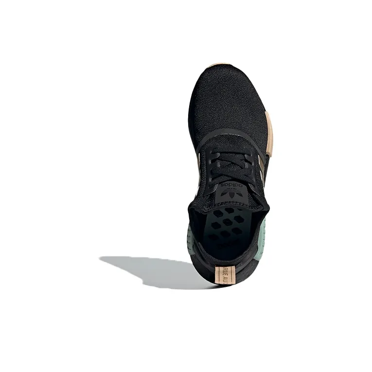 Adidas Nmd R1 Black Gold Metallic Halo Amber Women's-4