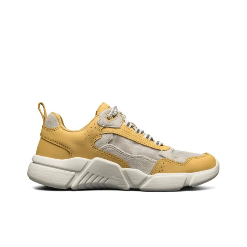 Skechers Block Cushioning Abrasion Resistant Breathable Low Top Casual Shoes Women's Yellow-1