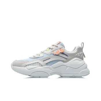 LiNing Candle Dragon Cushioned Anti Slip Wear Resistant Breathable Lightweight Low Top Athletic Shoes Women's Blue Gray