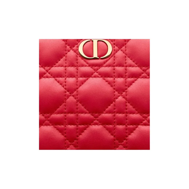 DIOR Sheepskin Makeup Bag Women's Red-3