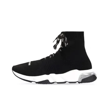Balenciaga Speed Lace Up Clear Sole 'Black White'