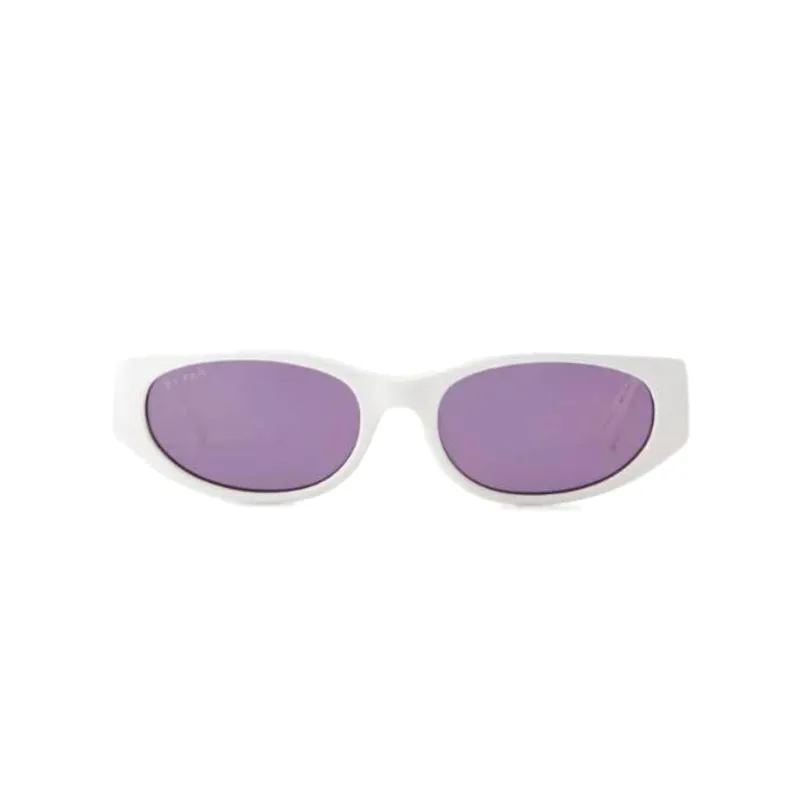 By Far Plate Frame Irregular Shape Sunglasses Women's White-0
