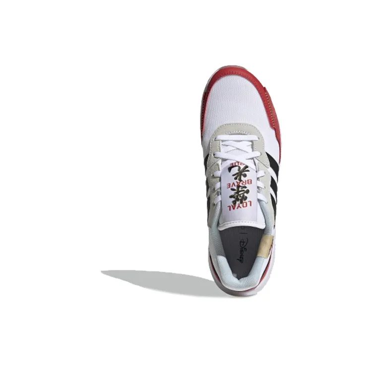 Adidas Neo Retrorun Abrasion Resistant Breathable Low Top Casual Shoes Women's White Red-4