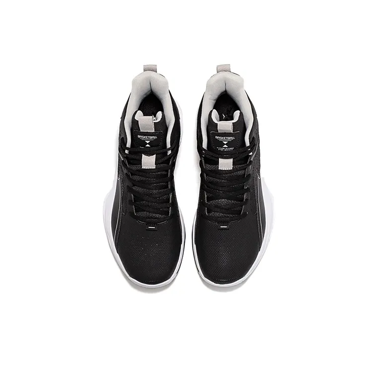 XTEP Cushioning, Slip Resistant, Abrasion Resistant, Lightweight Coverage High Top Sports Casual Shoes Black-1