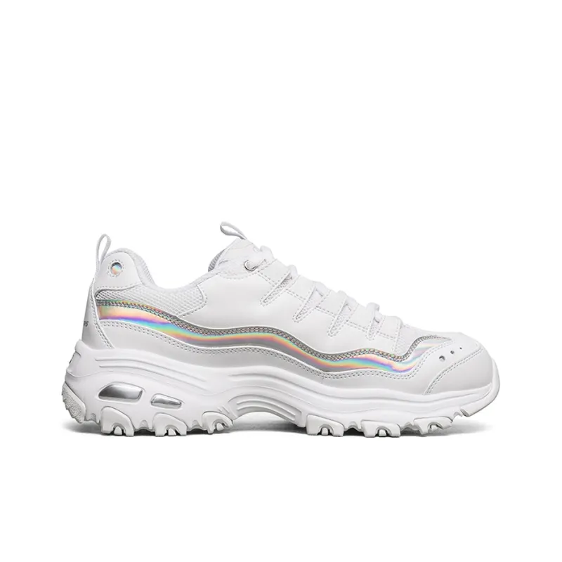 Skechers D'lites 1.0 Gs White/Silver Women's-1