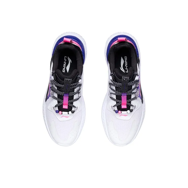 LiNing Spark Low Top Casual Shoes Women's Pink Black White-3