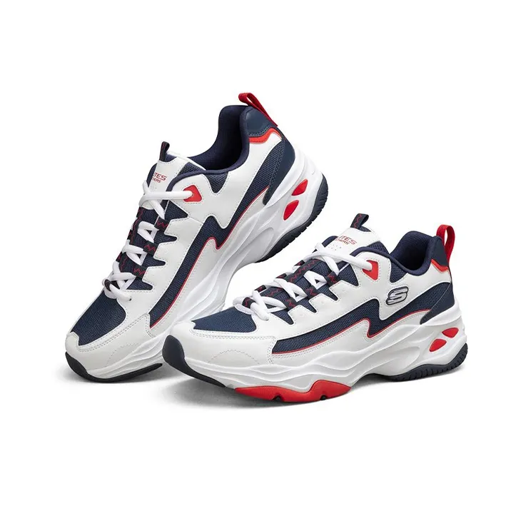 Skechers D'Lites 4.0 Low Top Running Shoes White/Blue/Red-2