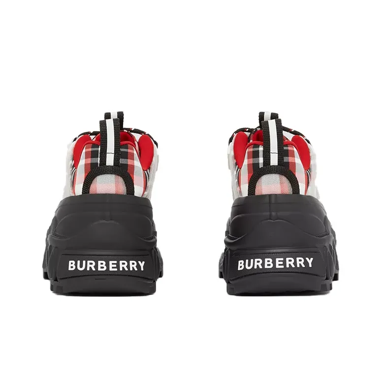 Burberry Arthur Low-Top Casual Shoes Women's Red Black White-4