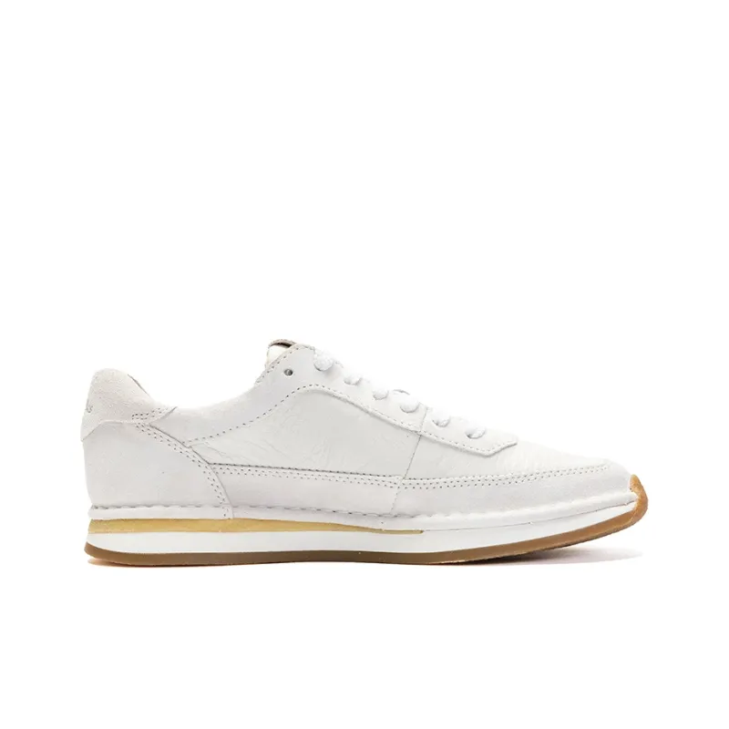 Clarks CraftRun Lace Low Top Sports Casual Shoes Women's White Light Gray-1