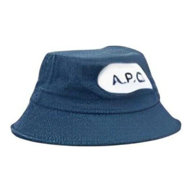 A.P.C Logo Printed Dropped Narrow Brim Bucket Hat-0