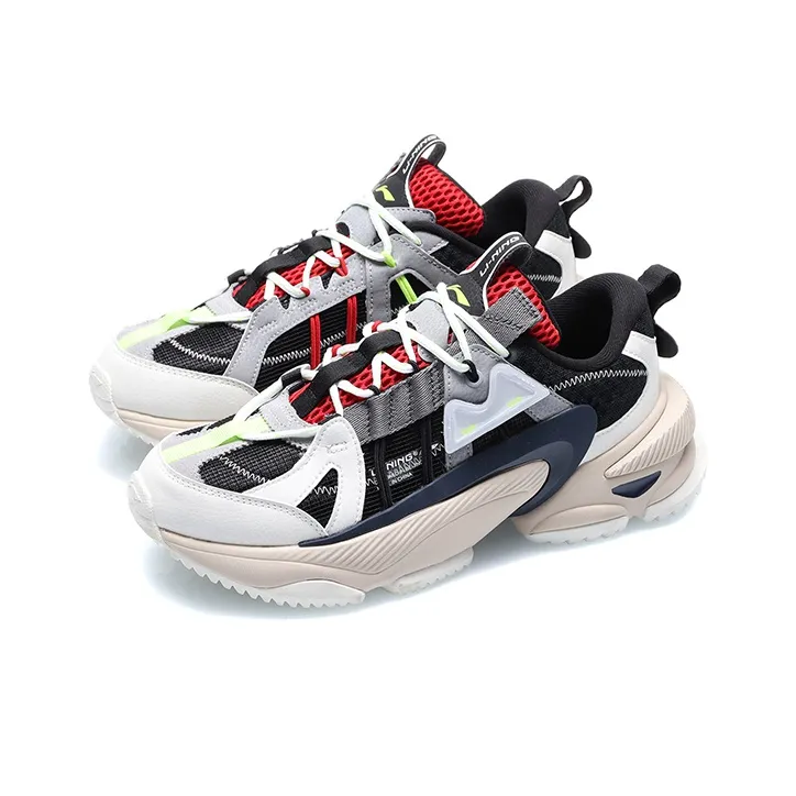 LiNing M1 Shock Absorbers Slip Resistant, Abrasion Resistant, Breathable Low Top Sports Casual Shoes Men's Black White-2