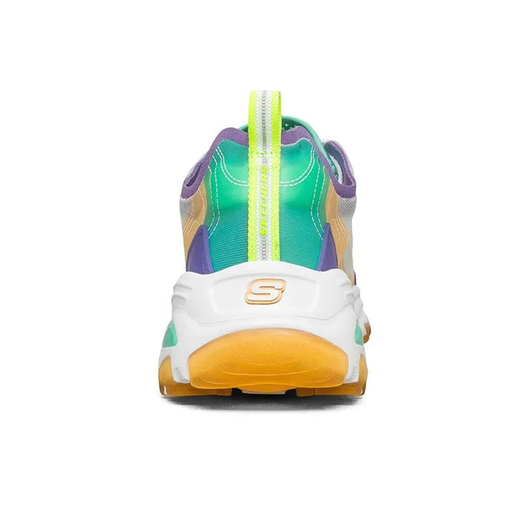 Skechers D'LITES 1.0 Cushioned Slip Resistant Abrasion Resistant Breathable Low Top Casual Shoes Women's Purple Green-3