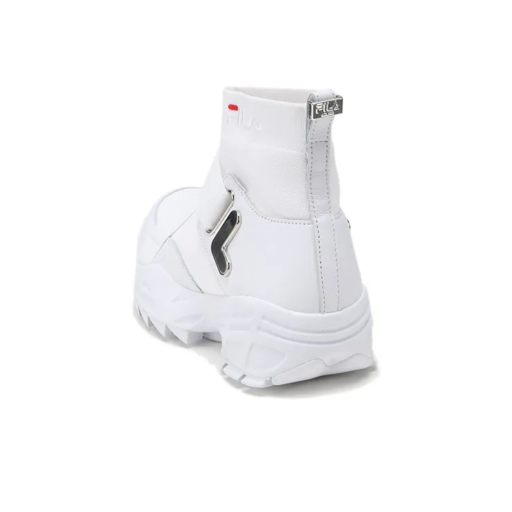 FILA Disruptor Stretch Fabric High top Running Shoes White Women's-5