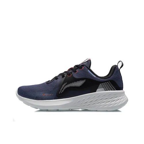 LiNing SOFT ELEMENT Element Cushioning Anti Slip And Wear Resistant Low Top Sports Casual Shoes Men's Black Blue