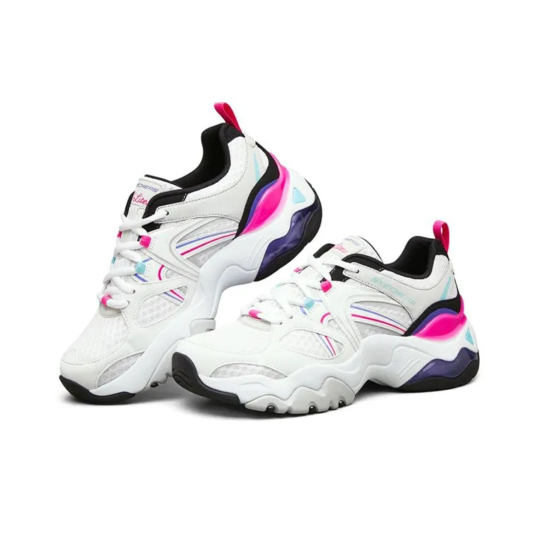 Skechers D Lites 3.0 Air Low Top Running Shoes White/Black/Pink Women's-2
