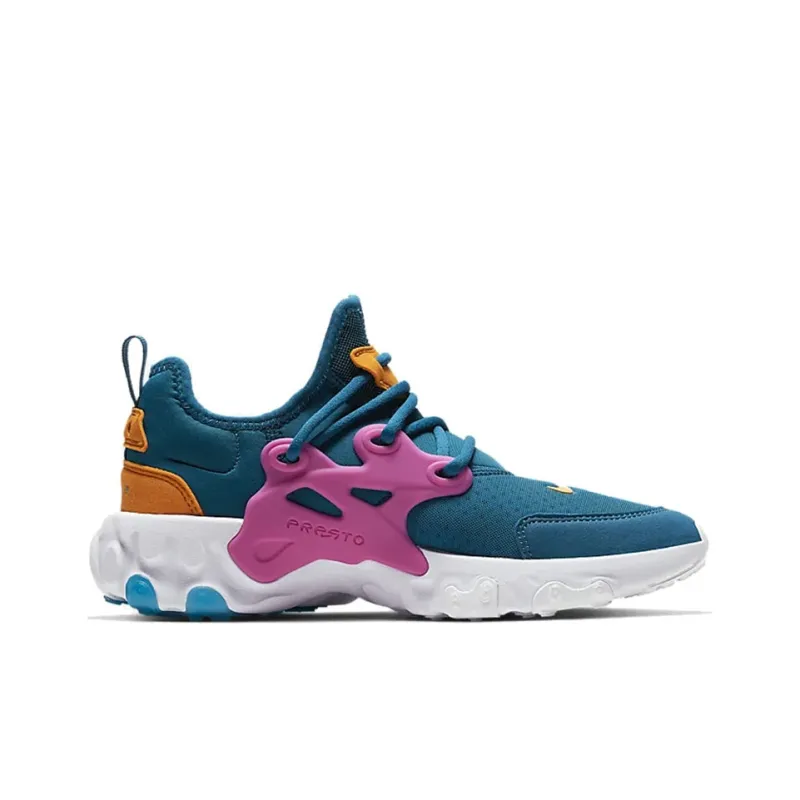 Nike React Presto Non-slip Lightweight Low-Top Casual Shoes GS Pink Green-1