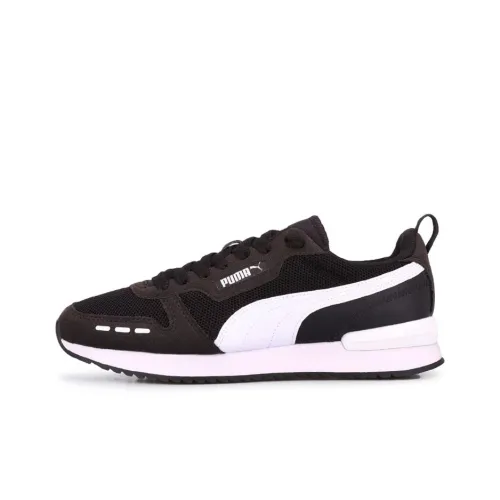 PUMA R78 Cushioned Slip-Resistant Breathable Low-Top Casual Shoes Men's Black White